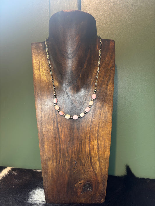 Extended Bar Pink Conch Necklaces