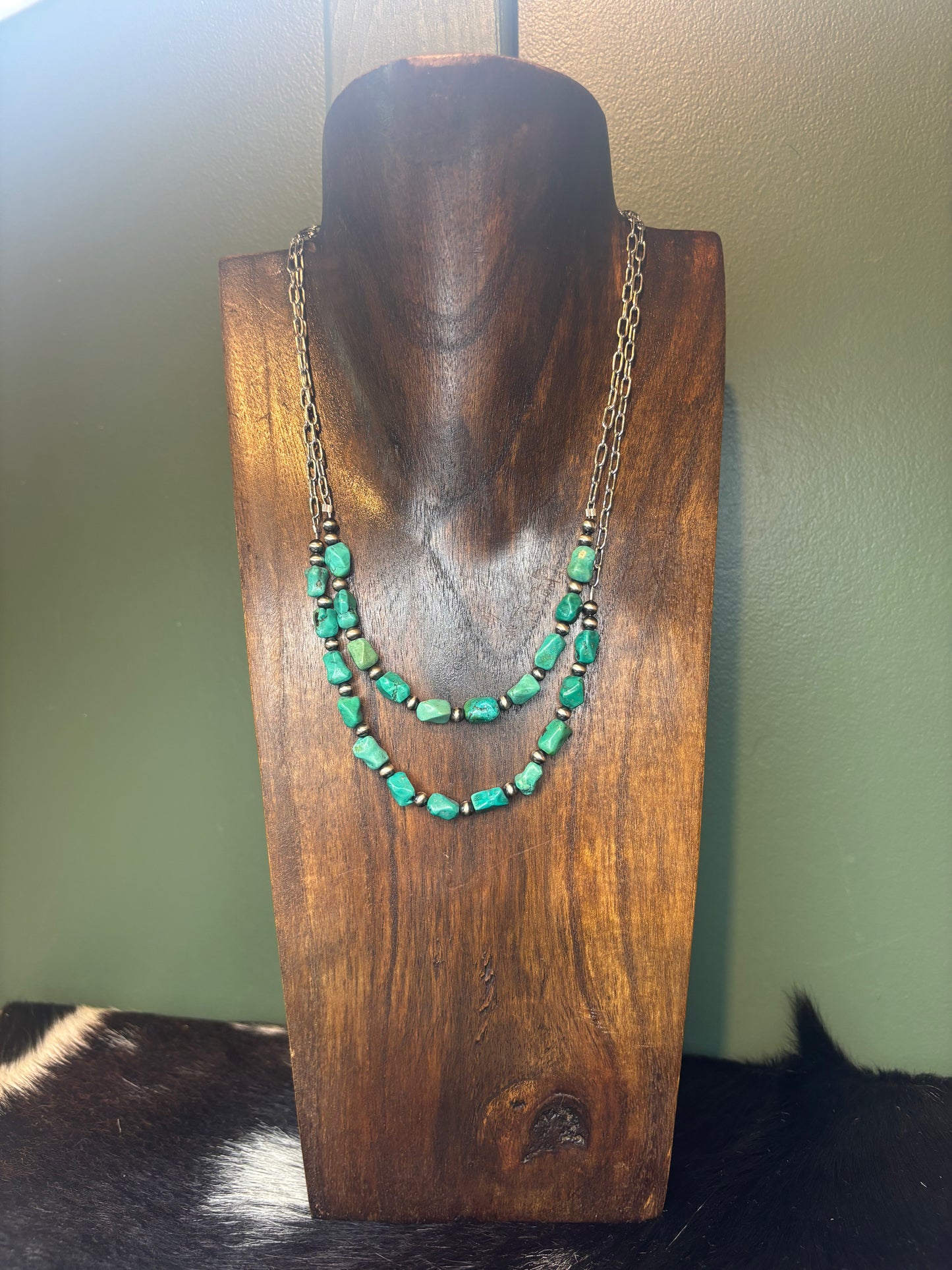 Extended Bar Genuine Turquoise Necklaces