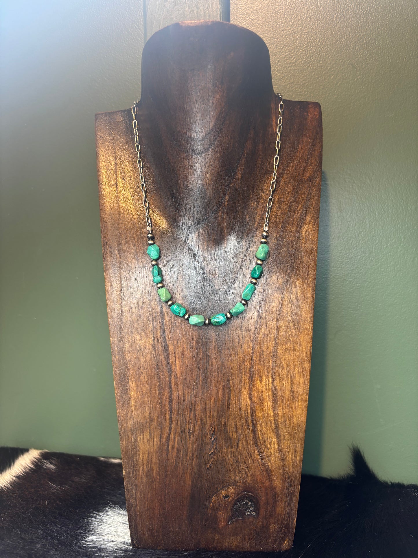 Extended Bar Genuine Turquoise Necklaces