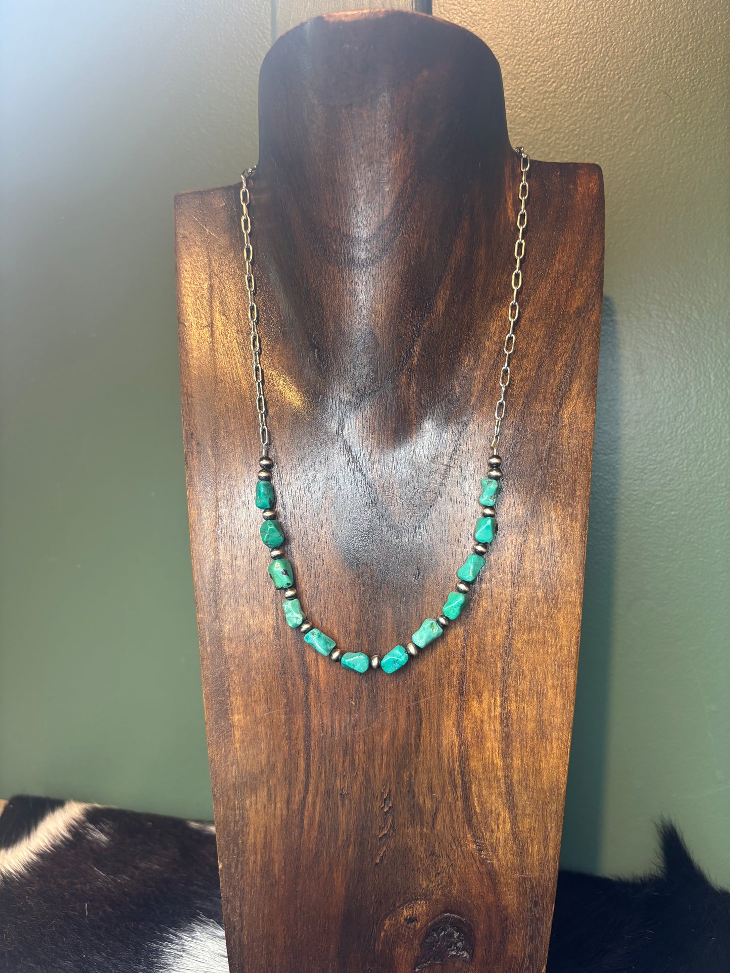 Extended Bar Genuine Turquoise Necklaces