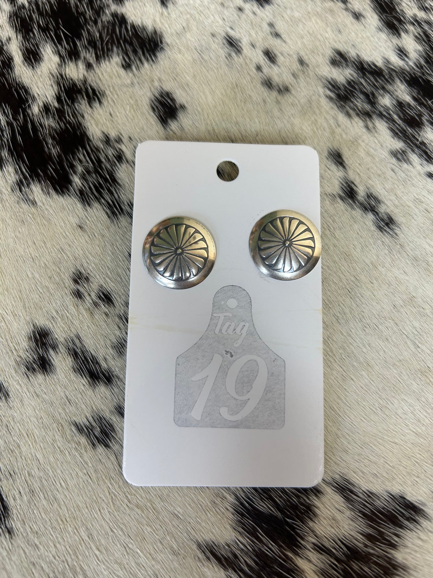 Sterling Concho Stud Earrings