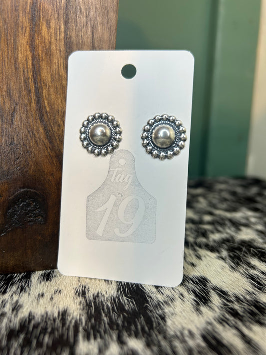 Bubble Concho Stud Earrings