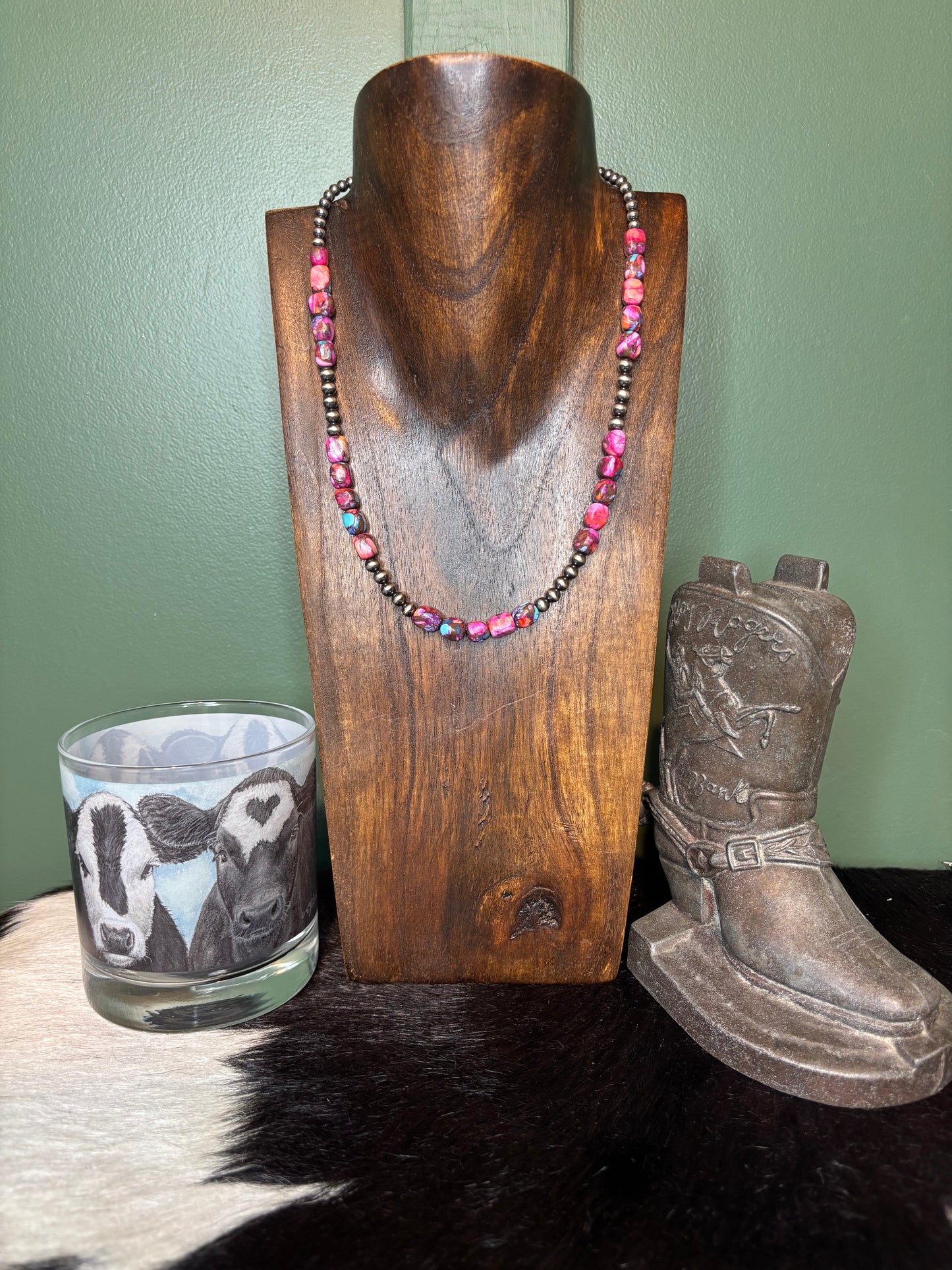 Sterling Silver Pink Dalia Necklace