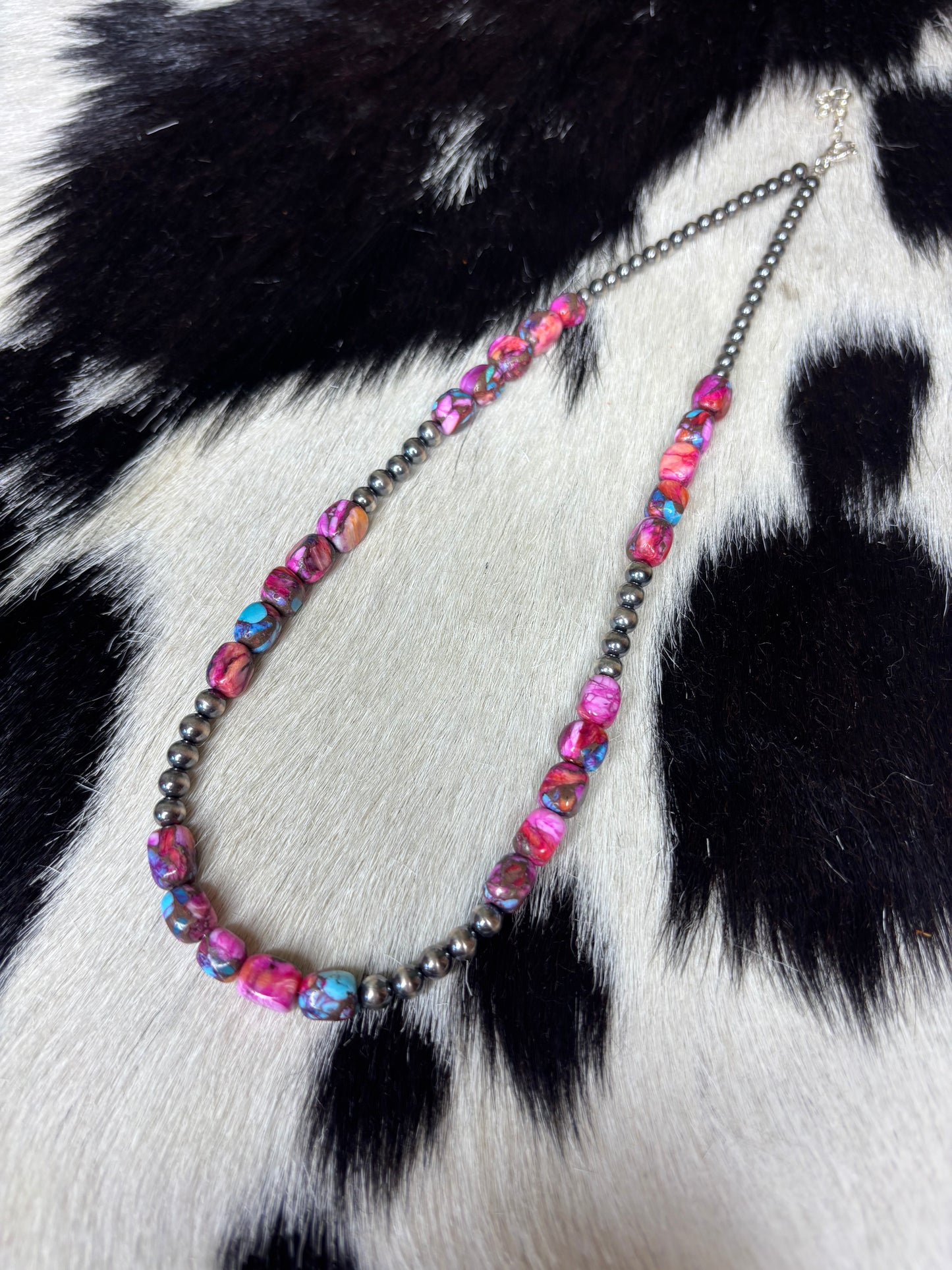Sterling Silver Pink Dalia Necklace