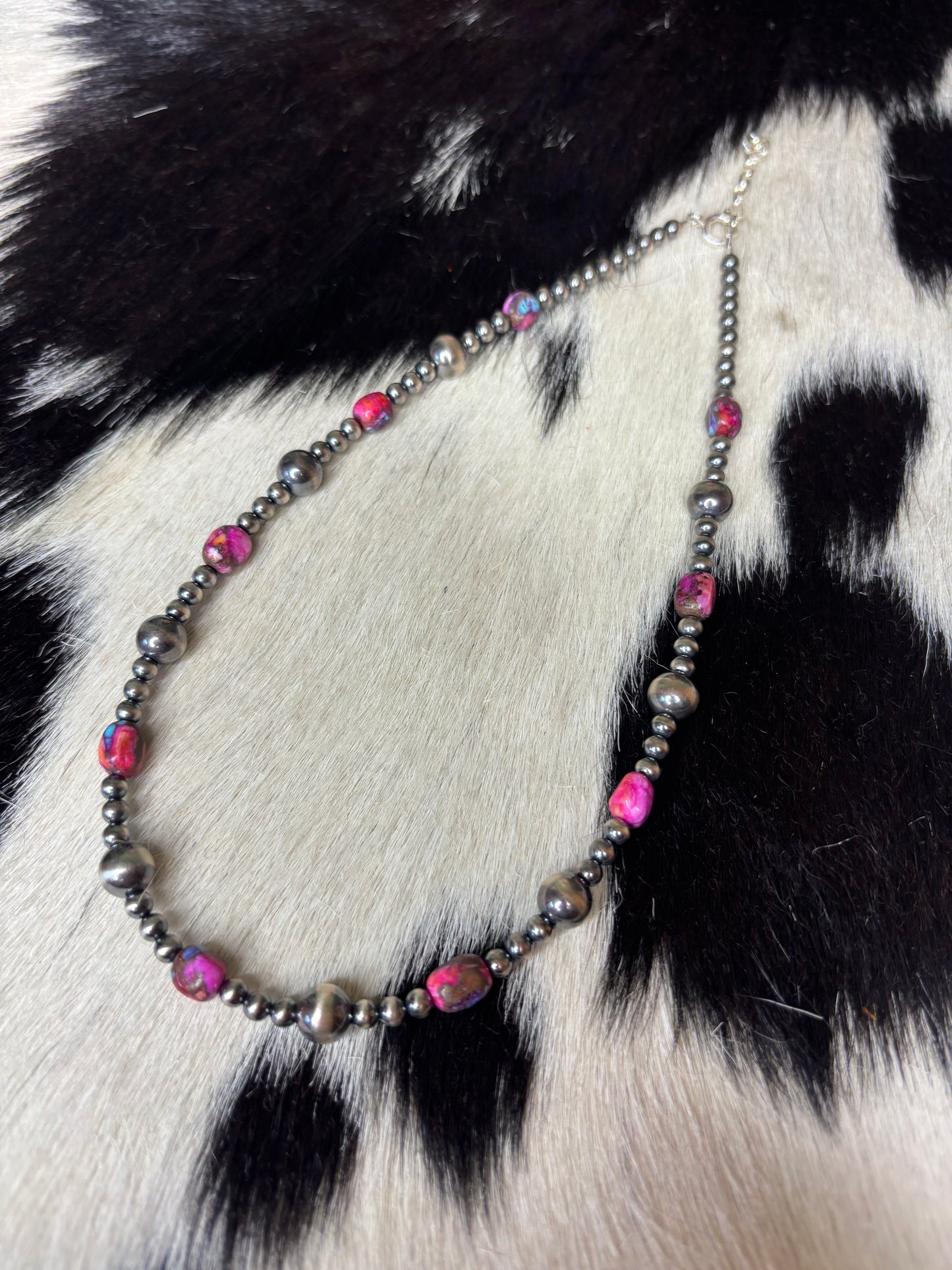 Sterling Silver Pink Dalia Necklace