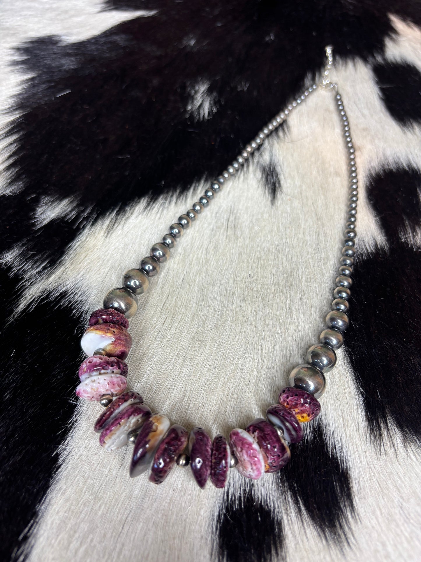 Sterling Silver Purple Spiny Necklace