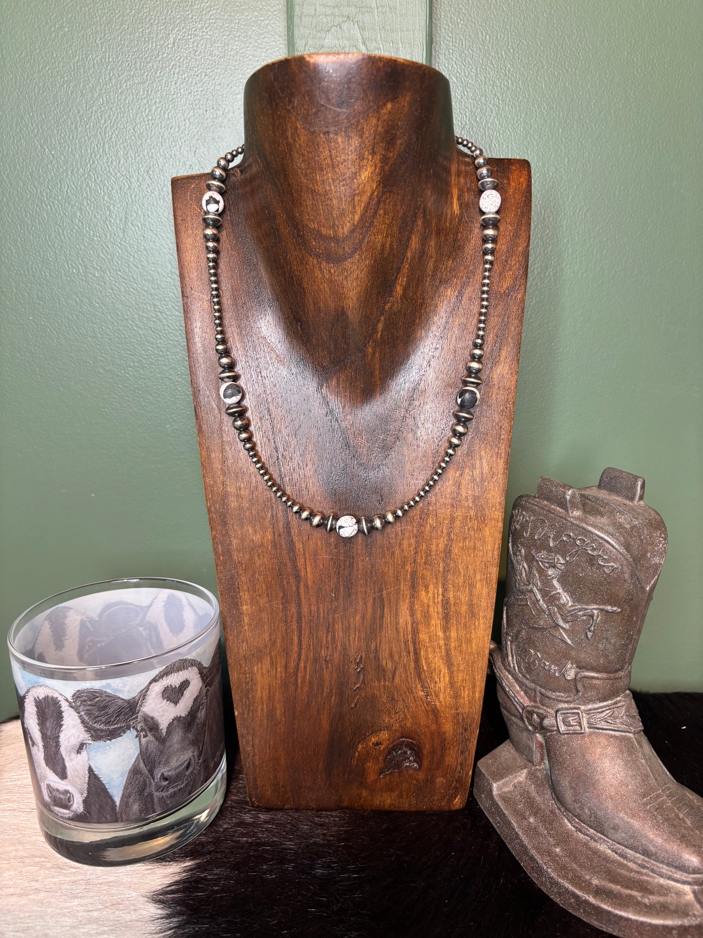 Sterling Silver White Buffalo Necklace