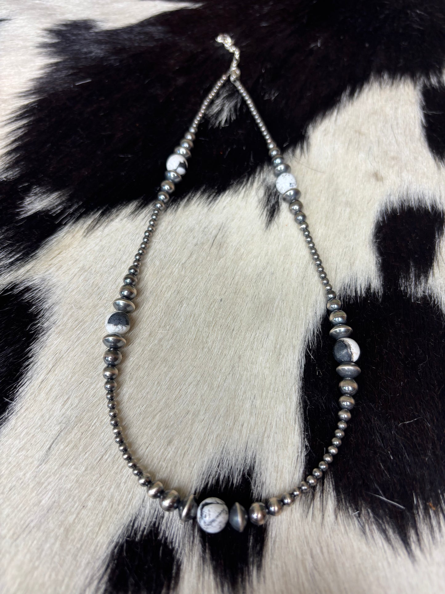 Sterling Silver White Buffalo Necklace