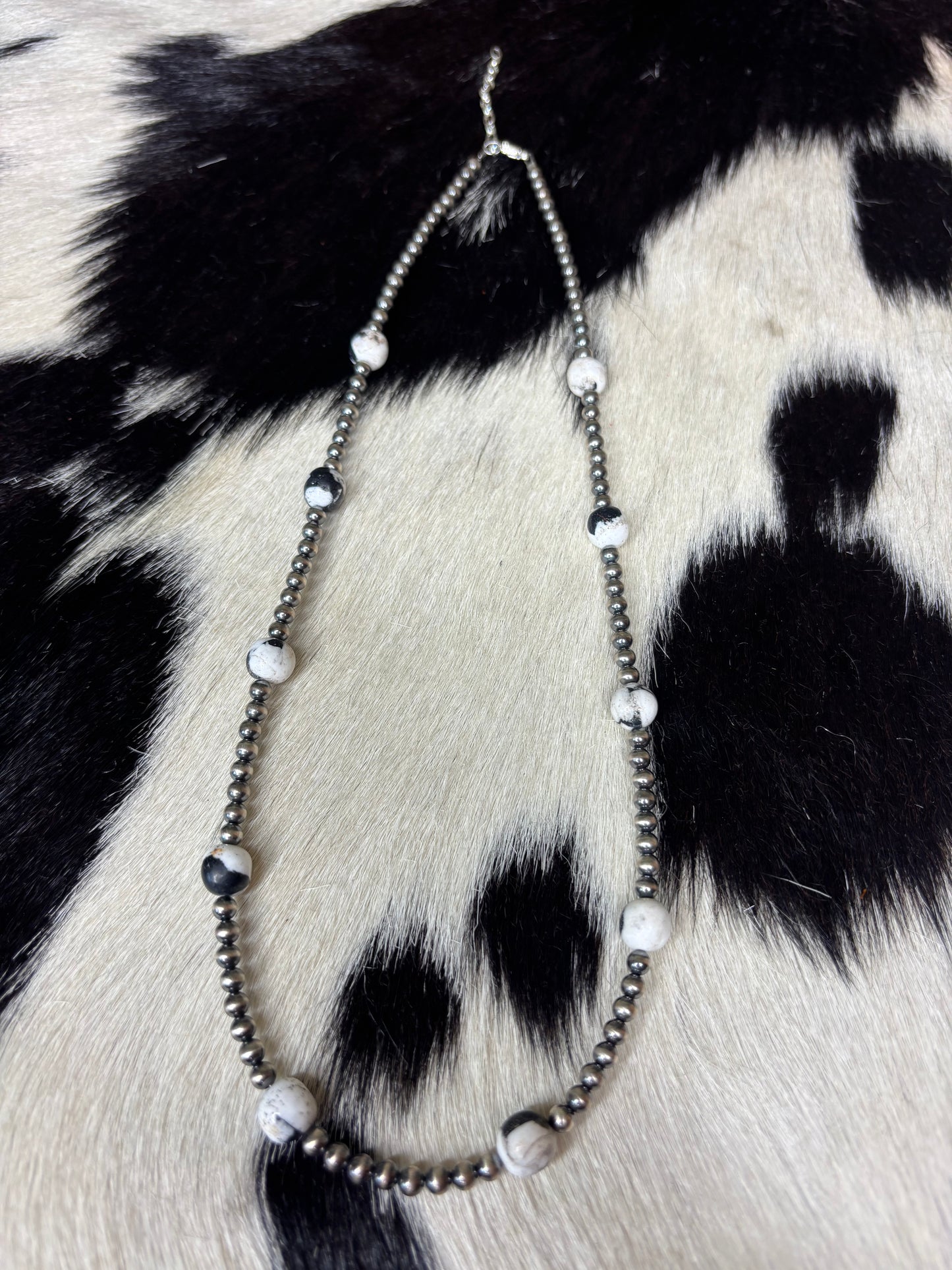 Sterling Silver White Buffalo Necklace
