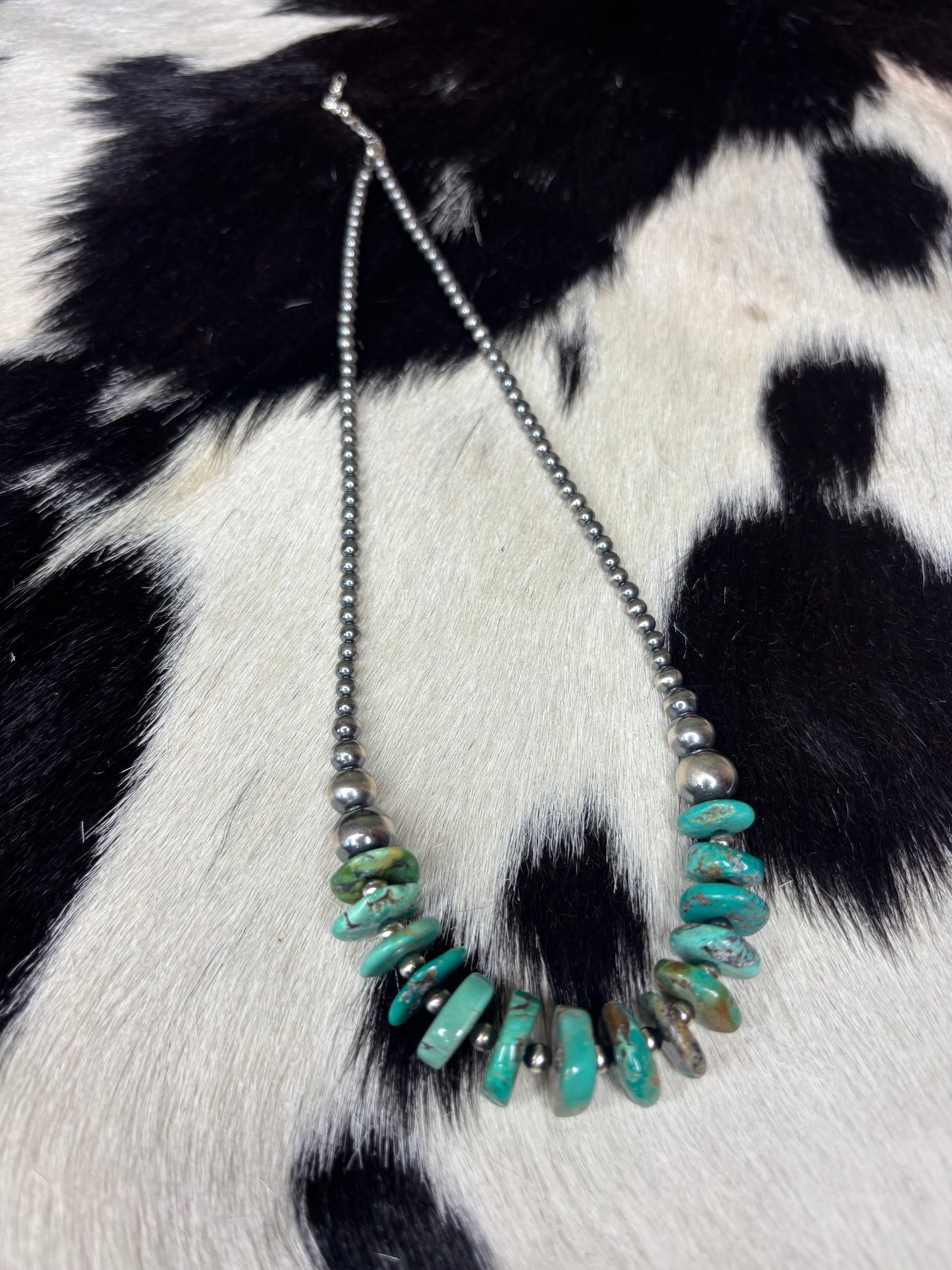 Sterling Silver Genuine Turquoise Necklace