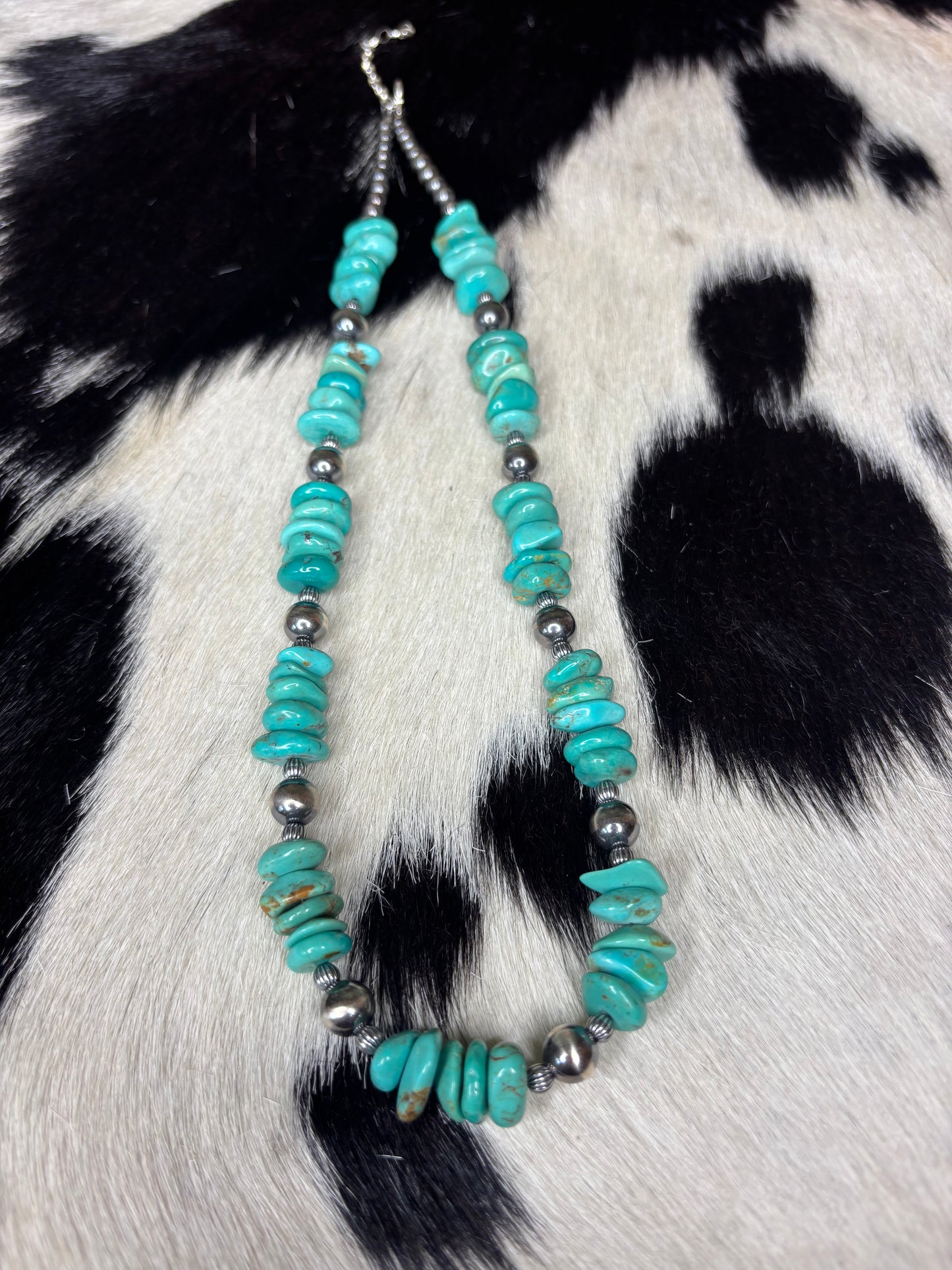 Sterling Silver Genuine Turquoise Necklace