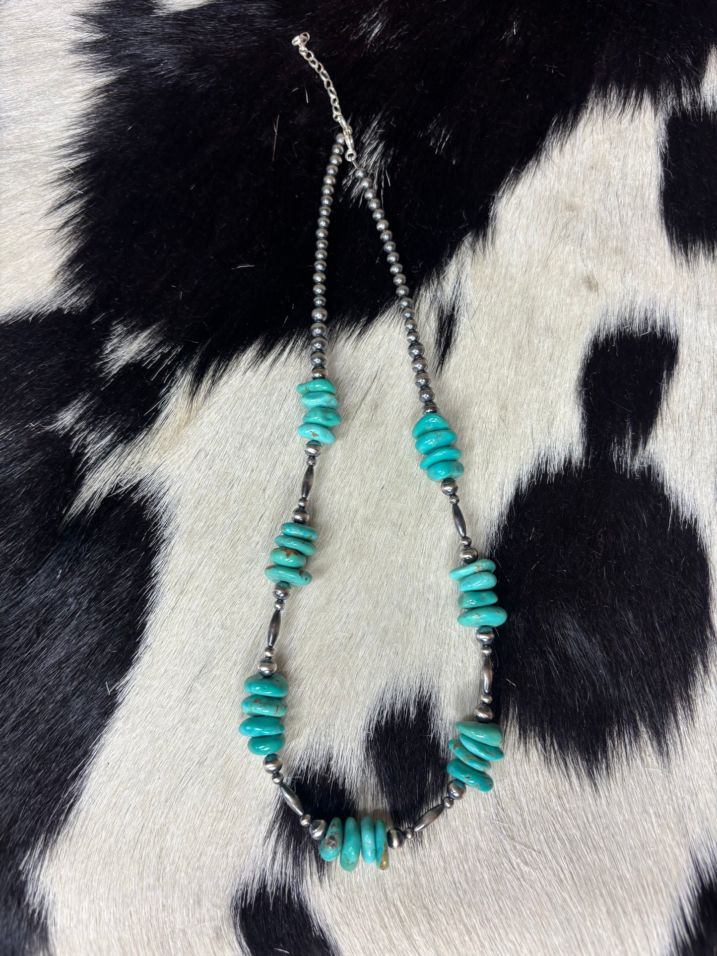 Sterling Silver Genuine Turquoise Necklace