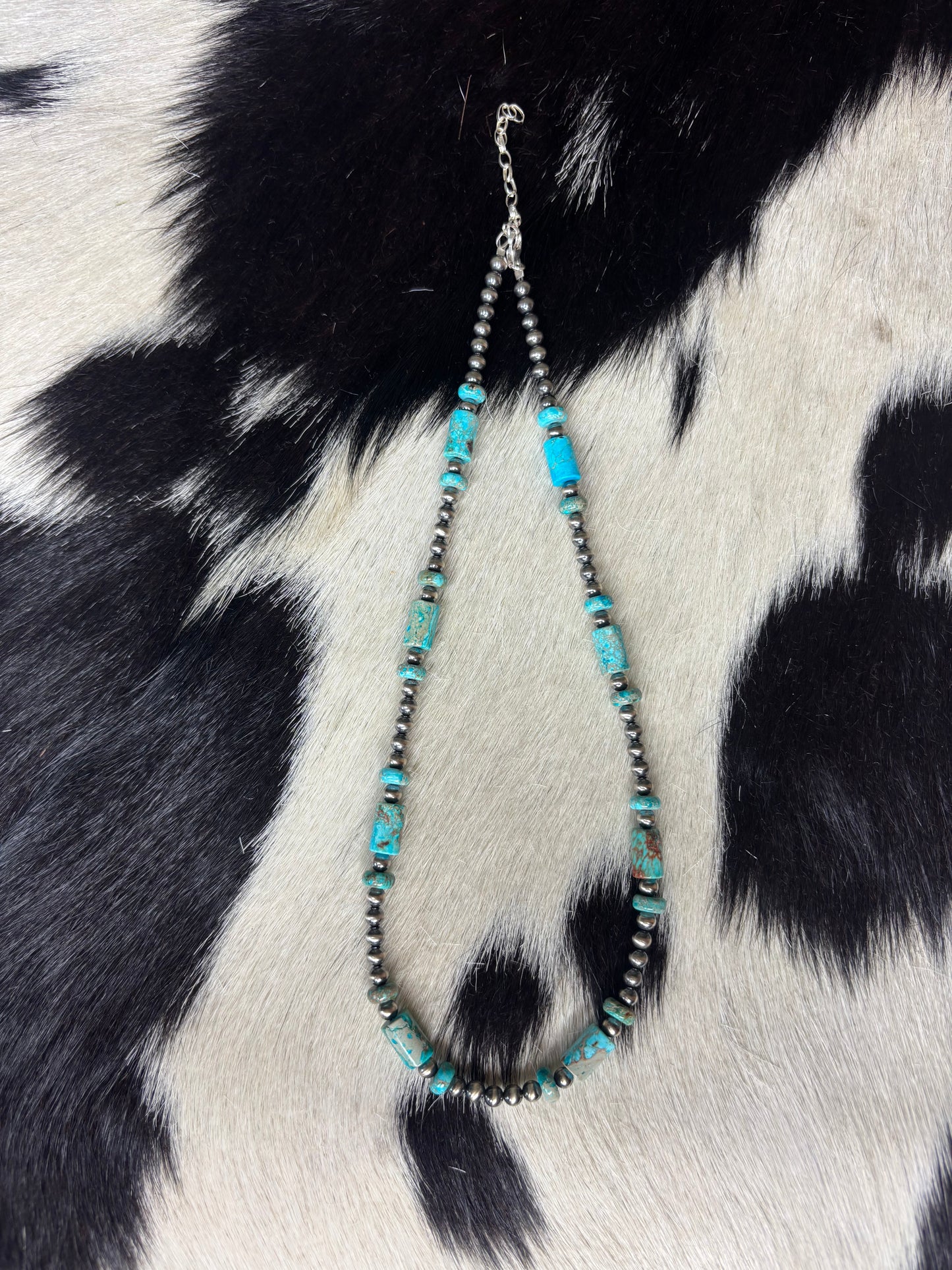Sterling Silver Genuine Turquoise Necklace