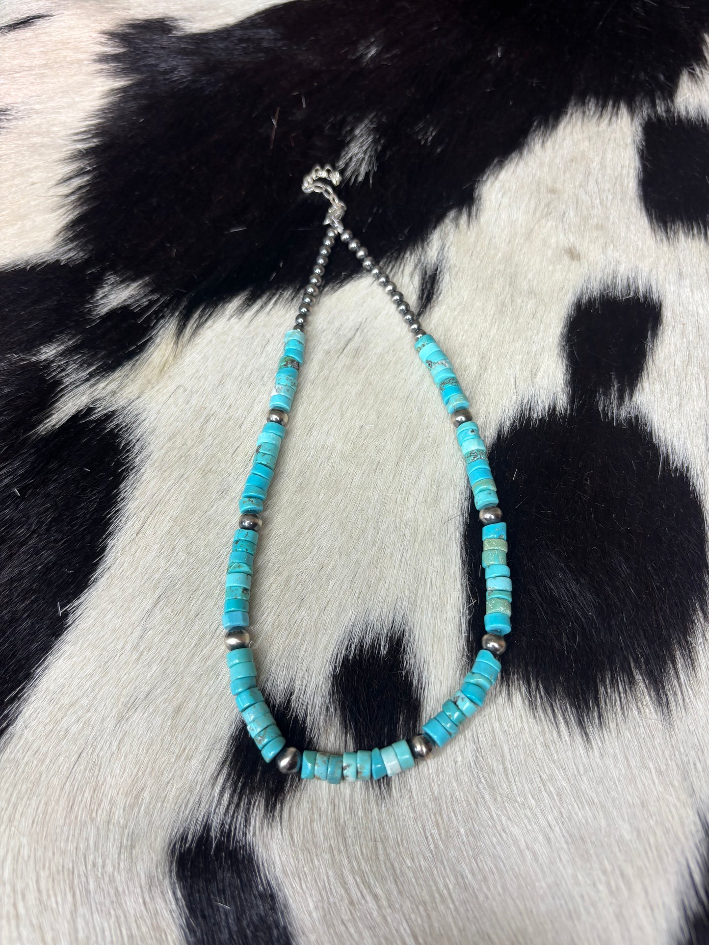 Sterling Silver Genuine Turquoise Necklace