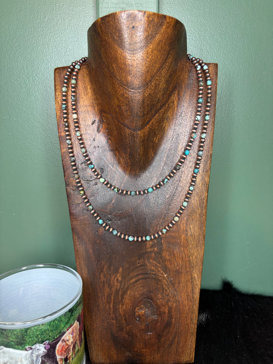 Hubei Turquoise Copper Pearls Necklace