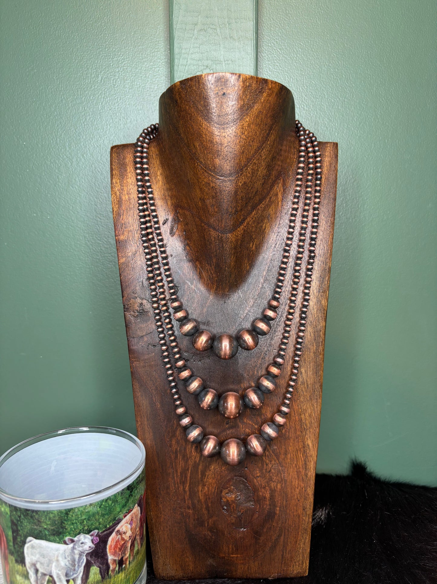 Graduated Copper Pearl Necklace