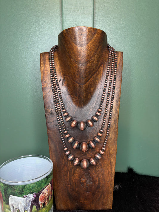 Graduated Copper Pearl Necklace