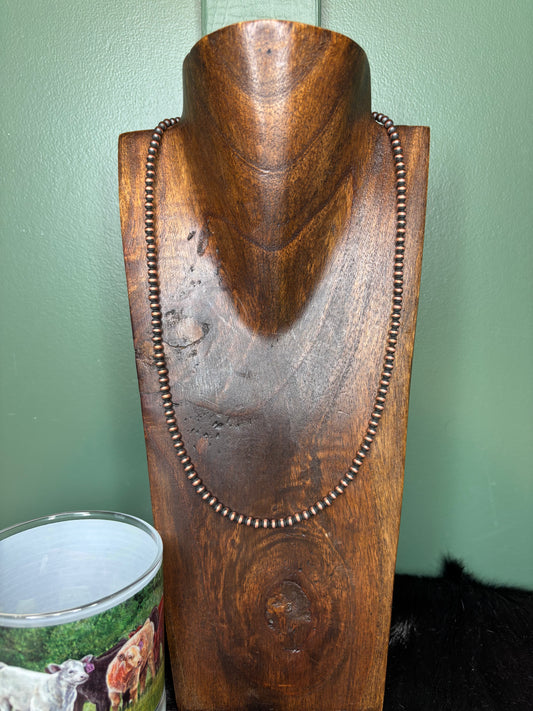 4mm Copper Pearl Necklace