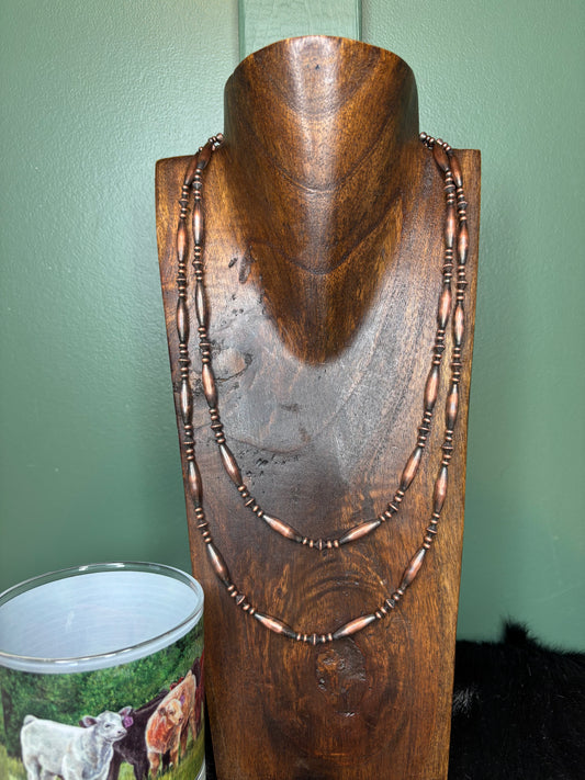 Copper Pearl Torpedo Necklace
