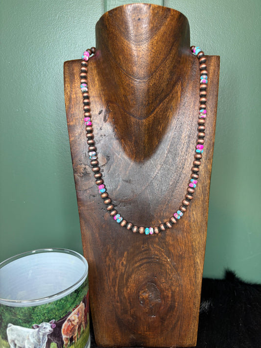 Cotton Candy Copper Pearl Necklace