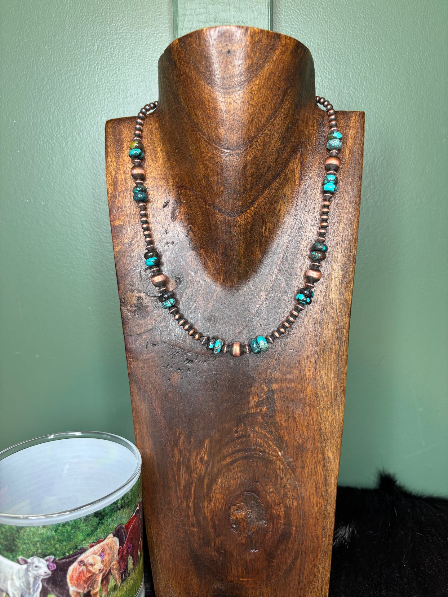 Copper Pearl Turquoise Necklace