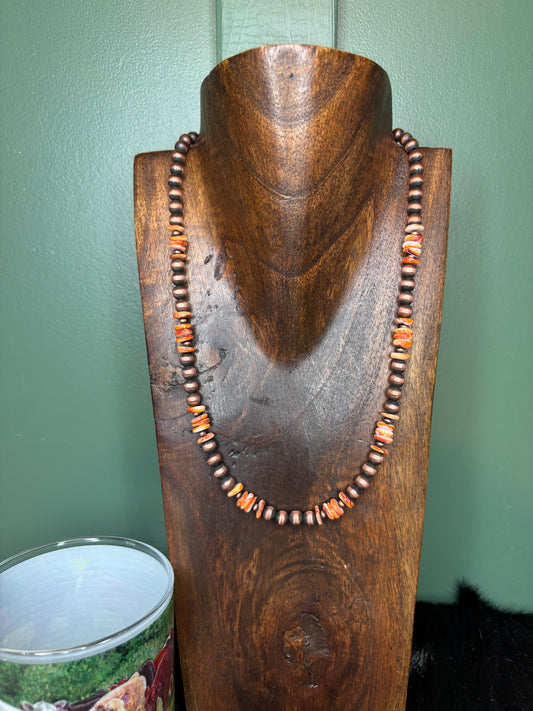 Copper Orange Spiny Necklace