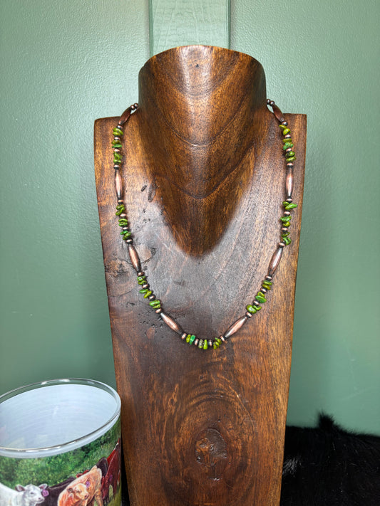 Copper Green Turquoise Necklace