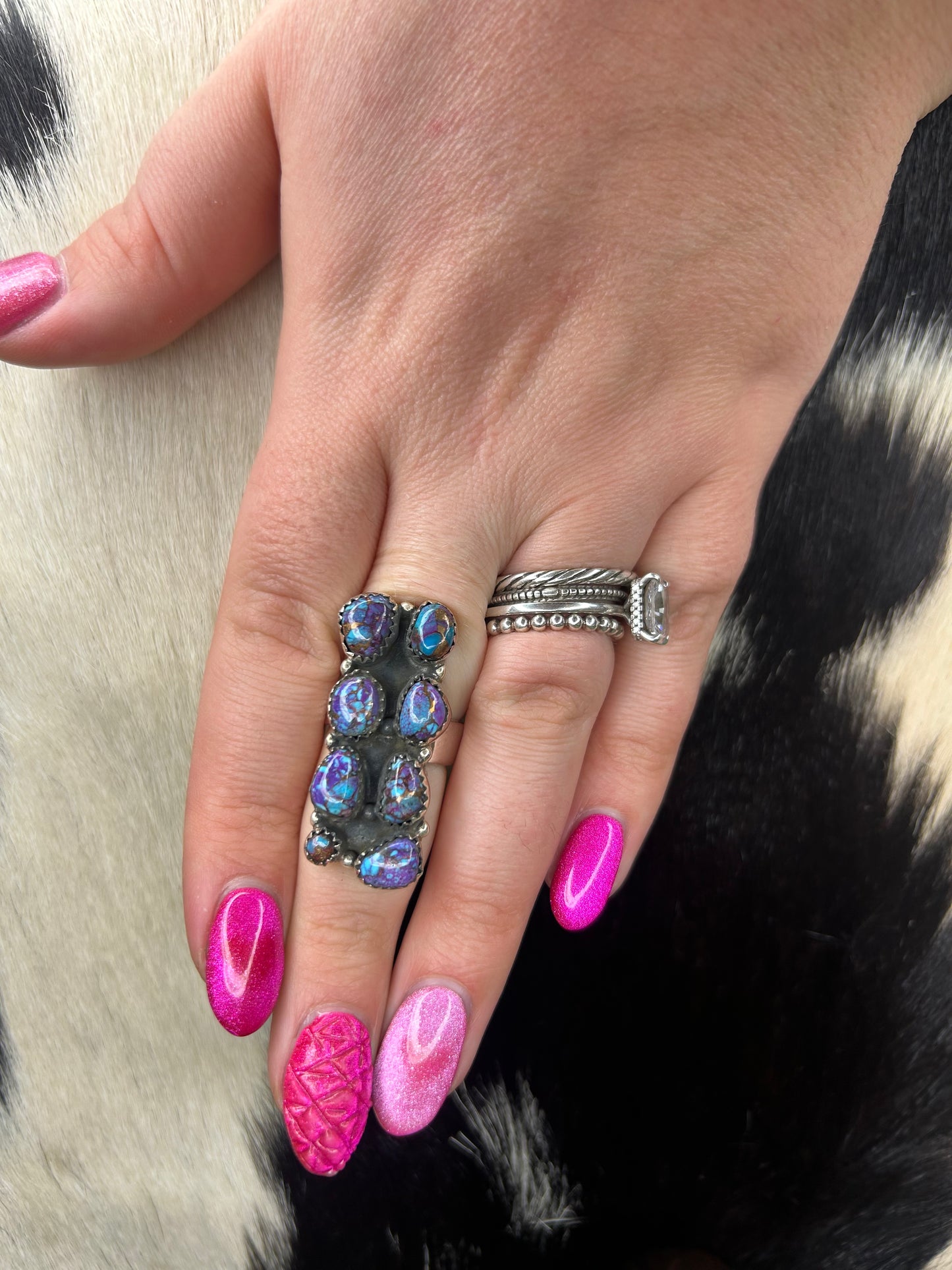 Purple Mohave Bar Cluster Ring