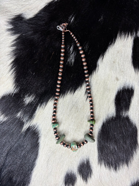 Copper Chunk Turquoise Necklace