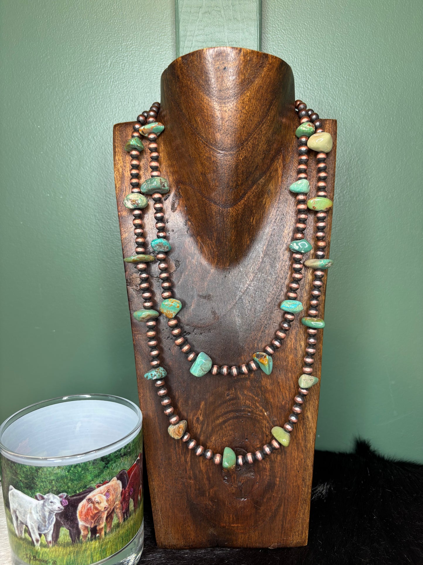 Copper Chunk Turquoise Necklace