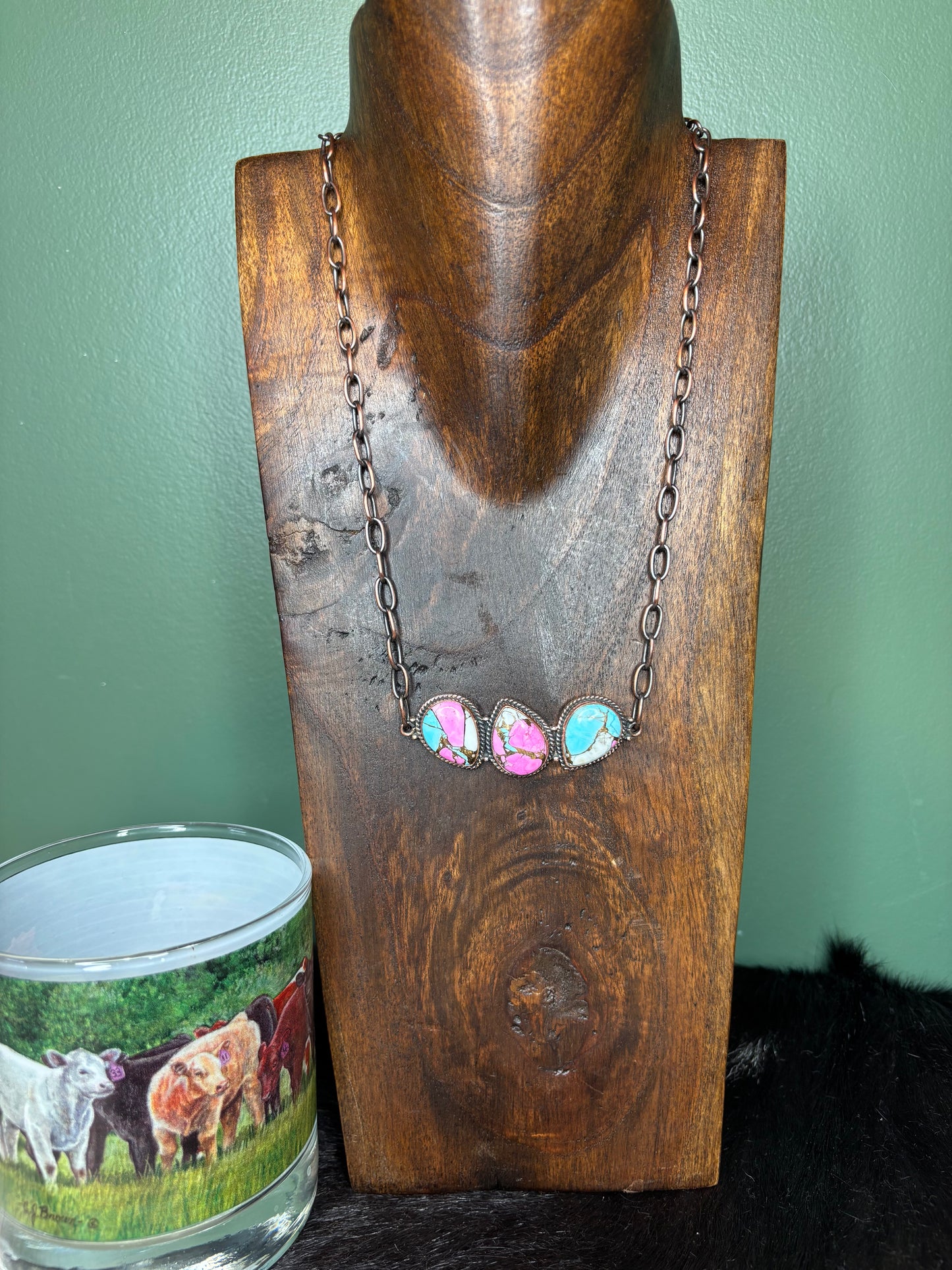 Extended Cotton Candy Bar Copper Necklace