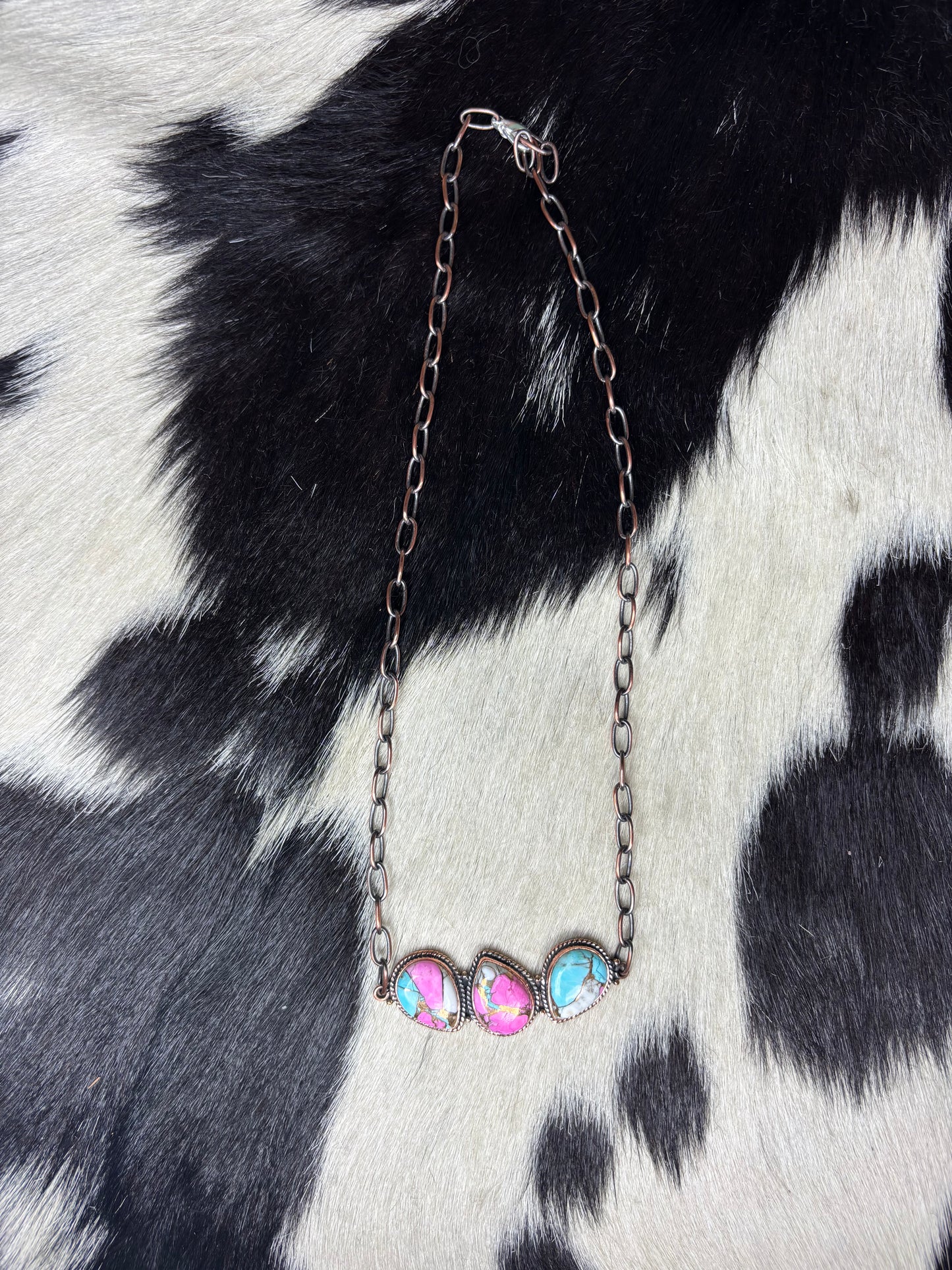 Extended Cotton Candy Bar Copper Necklace