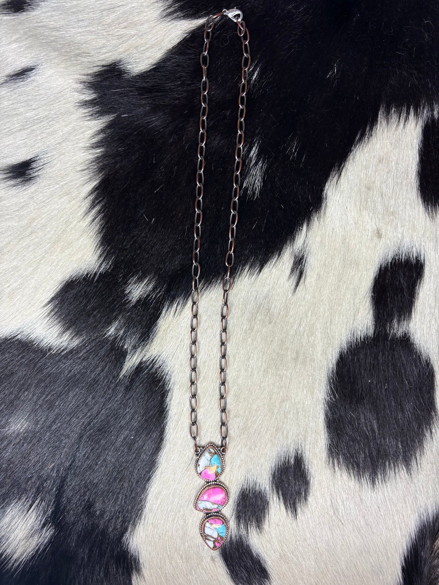 Copper Cotton Candy Drop Necklace