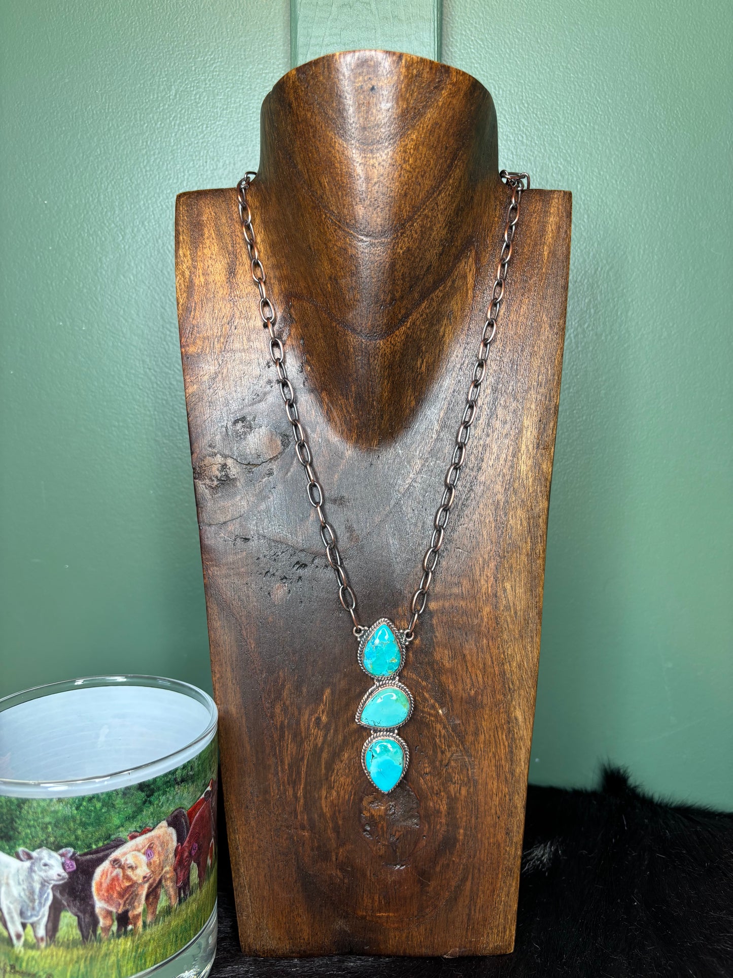 Copper Turquoise Drop Necklace