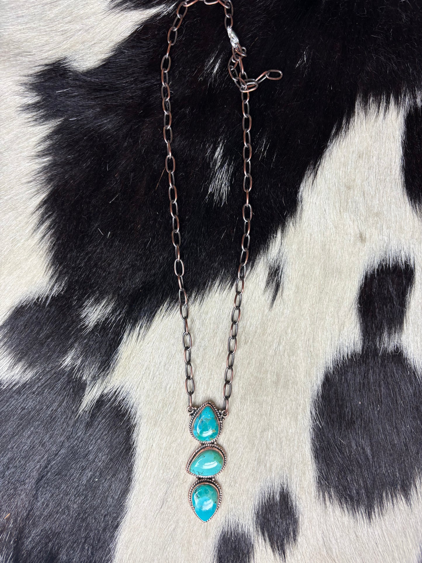 Copper Turquoise Drop Necklace