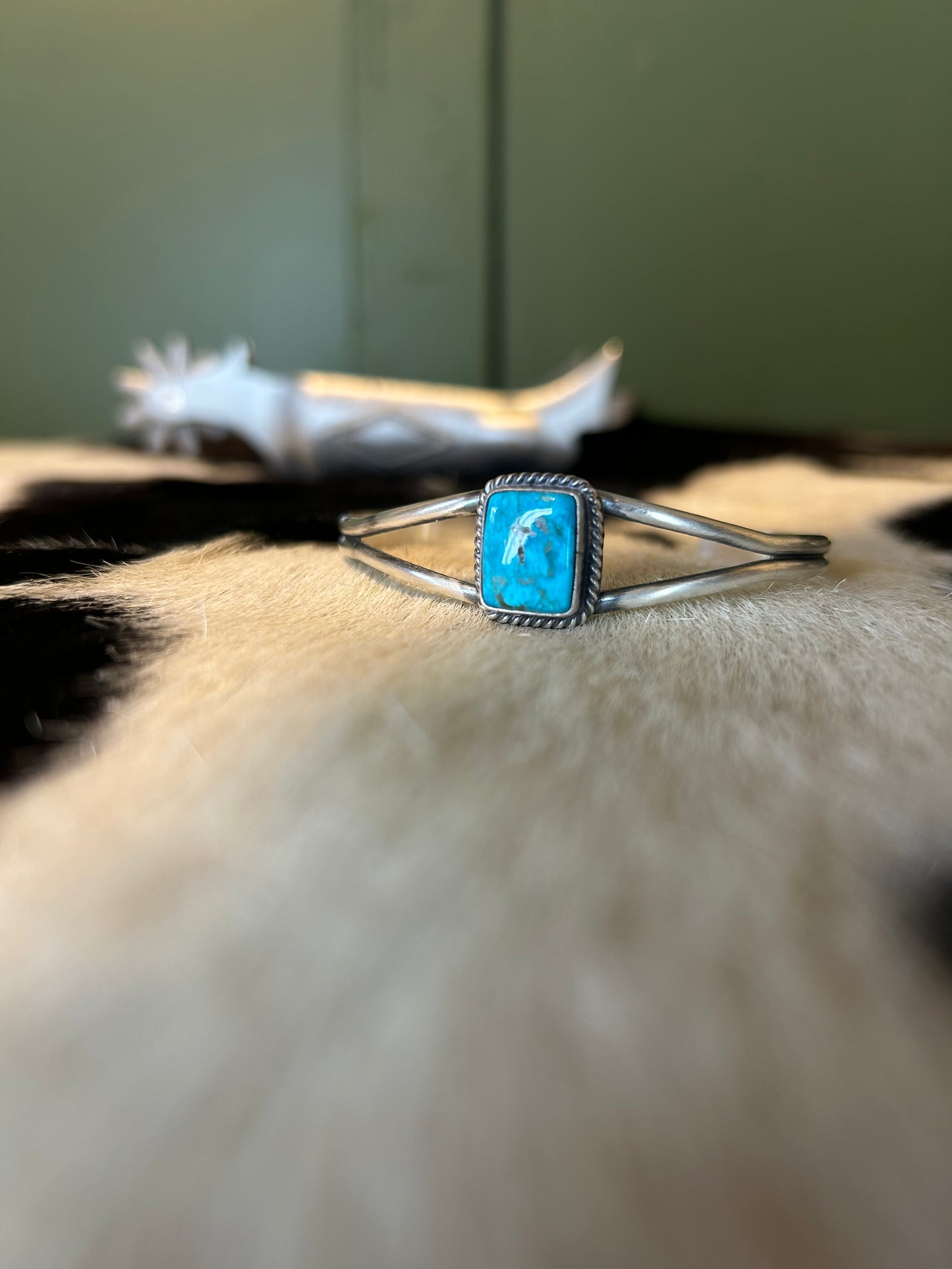 Kingman Turquoise Square Cuff