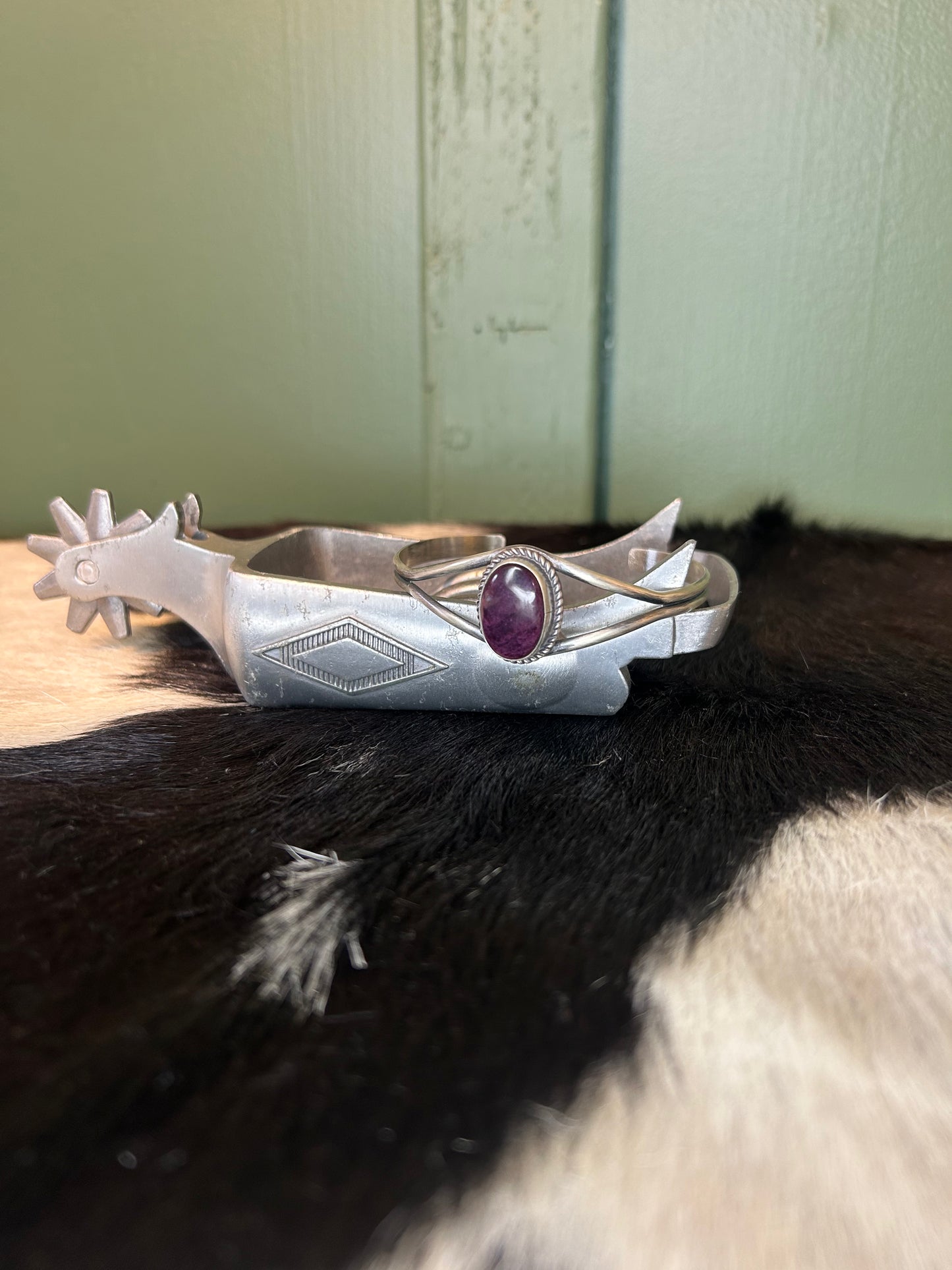 Purple Spiny Oval Cuff