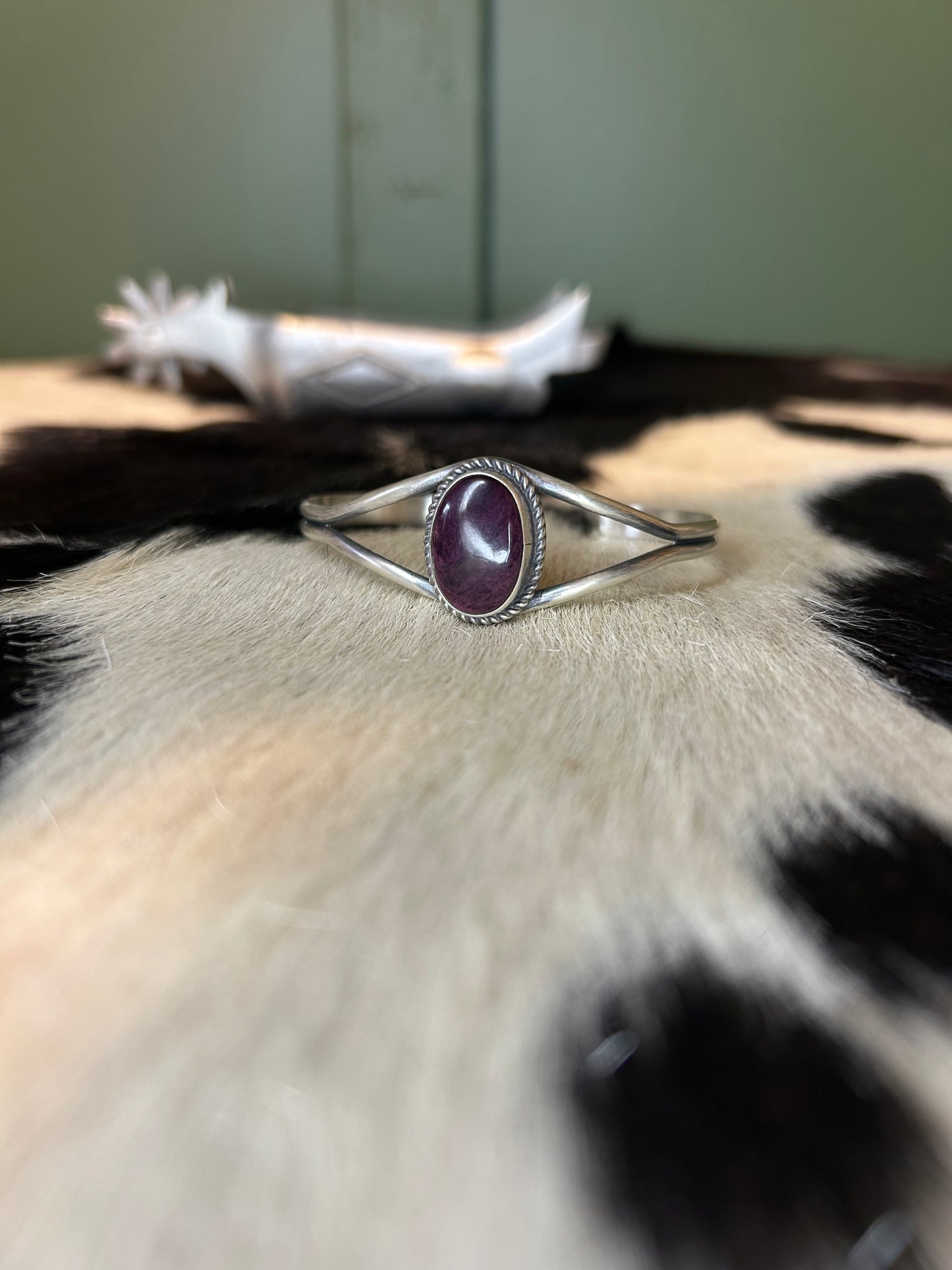 Purple Spiny Oval Cuff