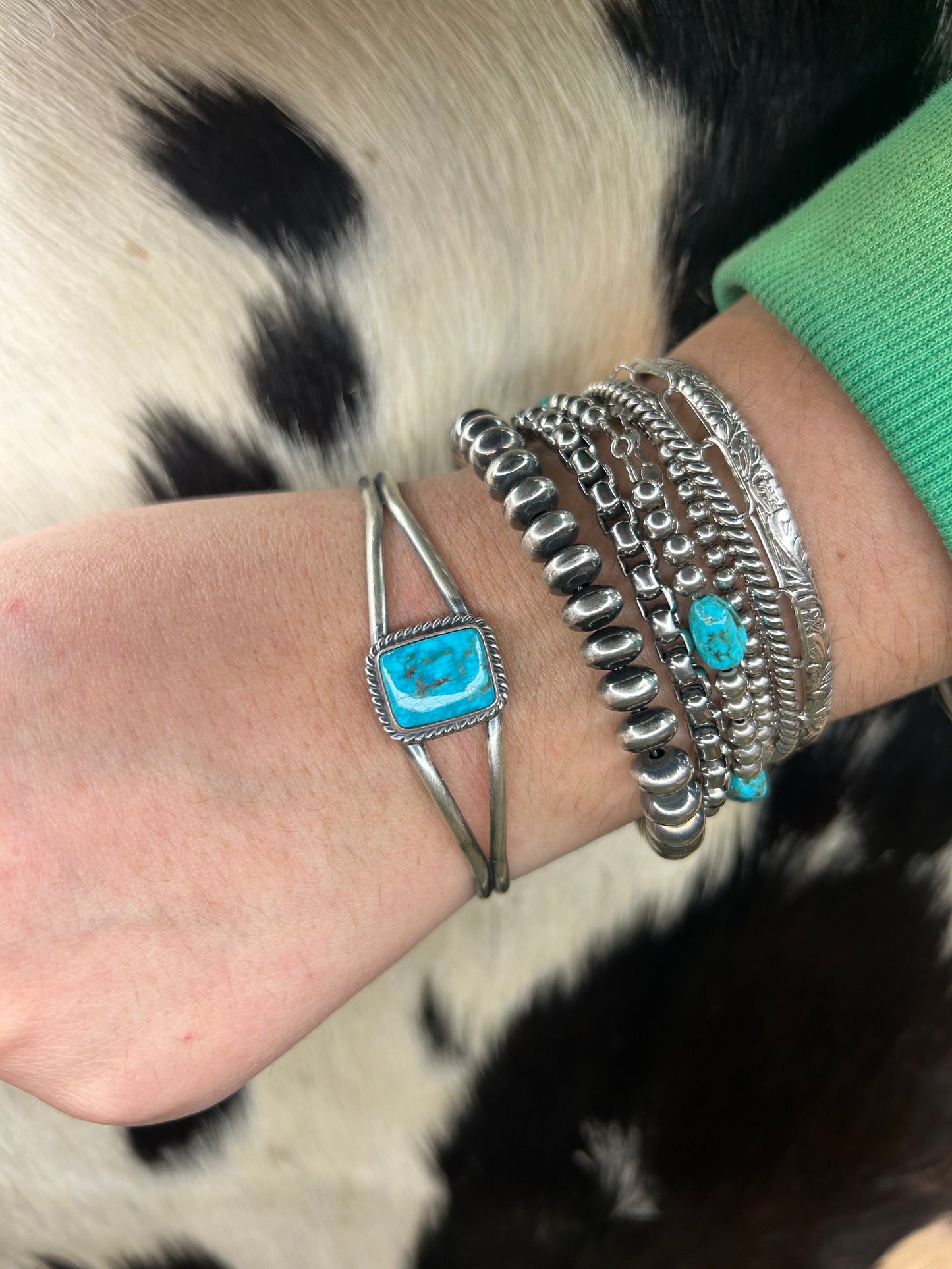 Kingman Turquoise Square Cuff