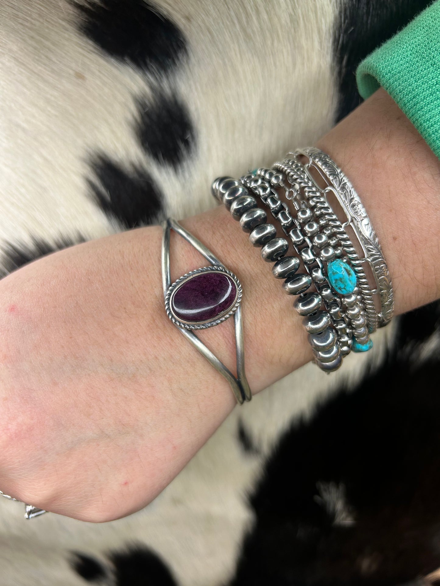 Purple Spiny Oval Cuff
