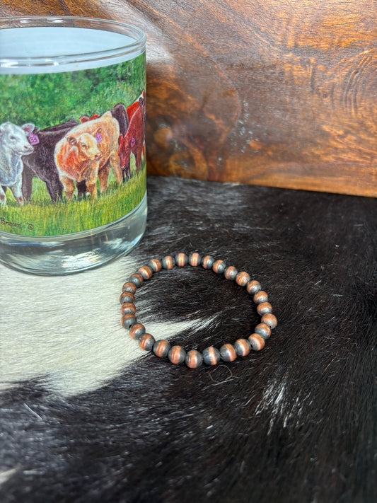 6mm Stretch Copper Bracelet