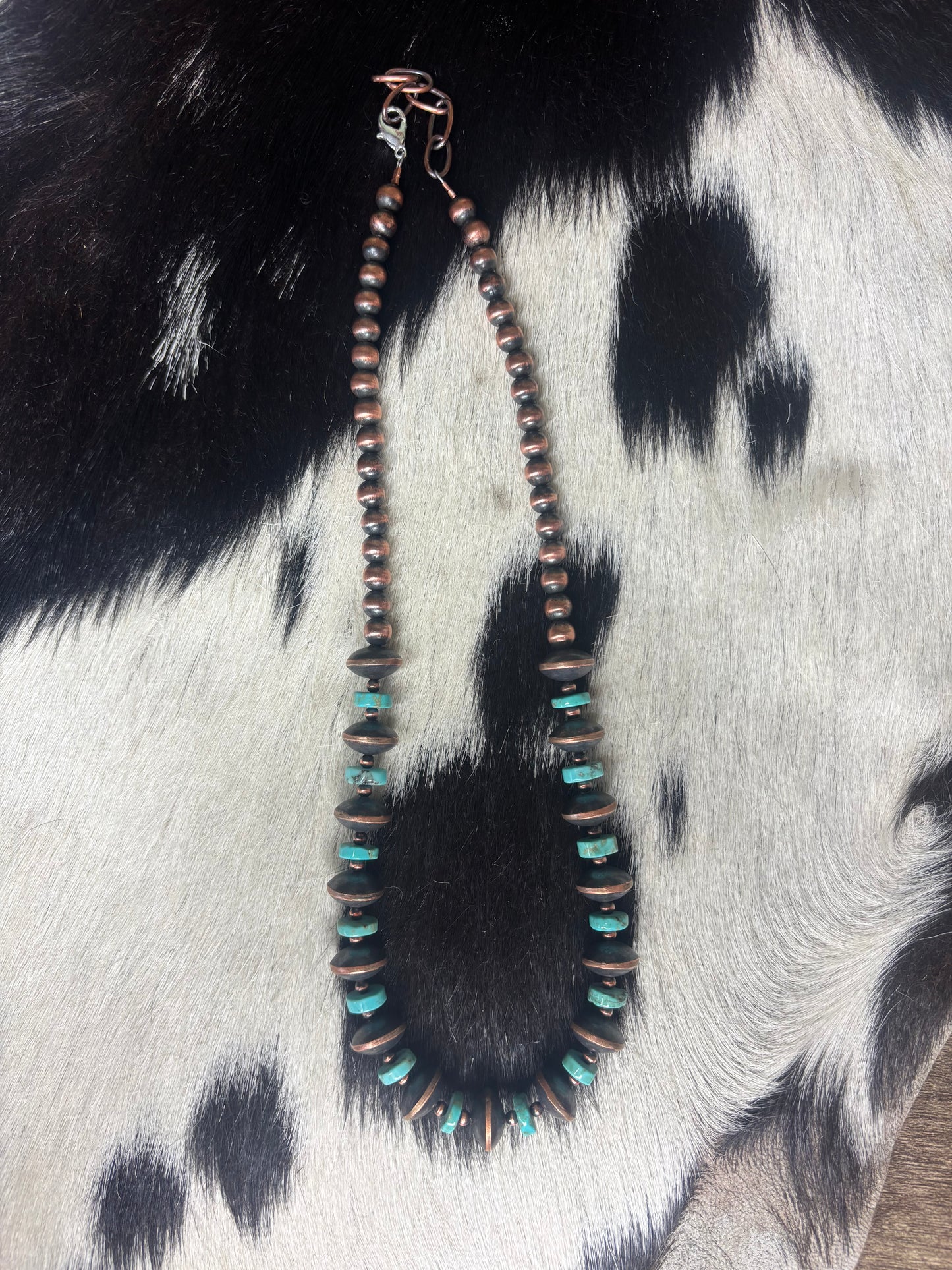 Copper Saucer Turquoise Necklace