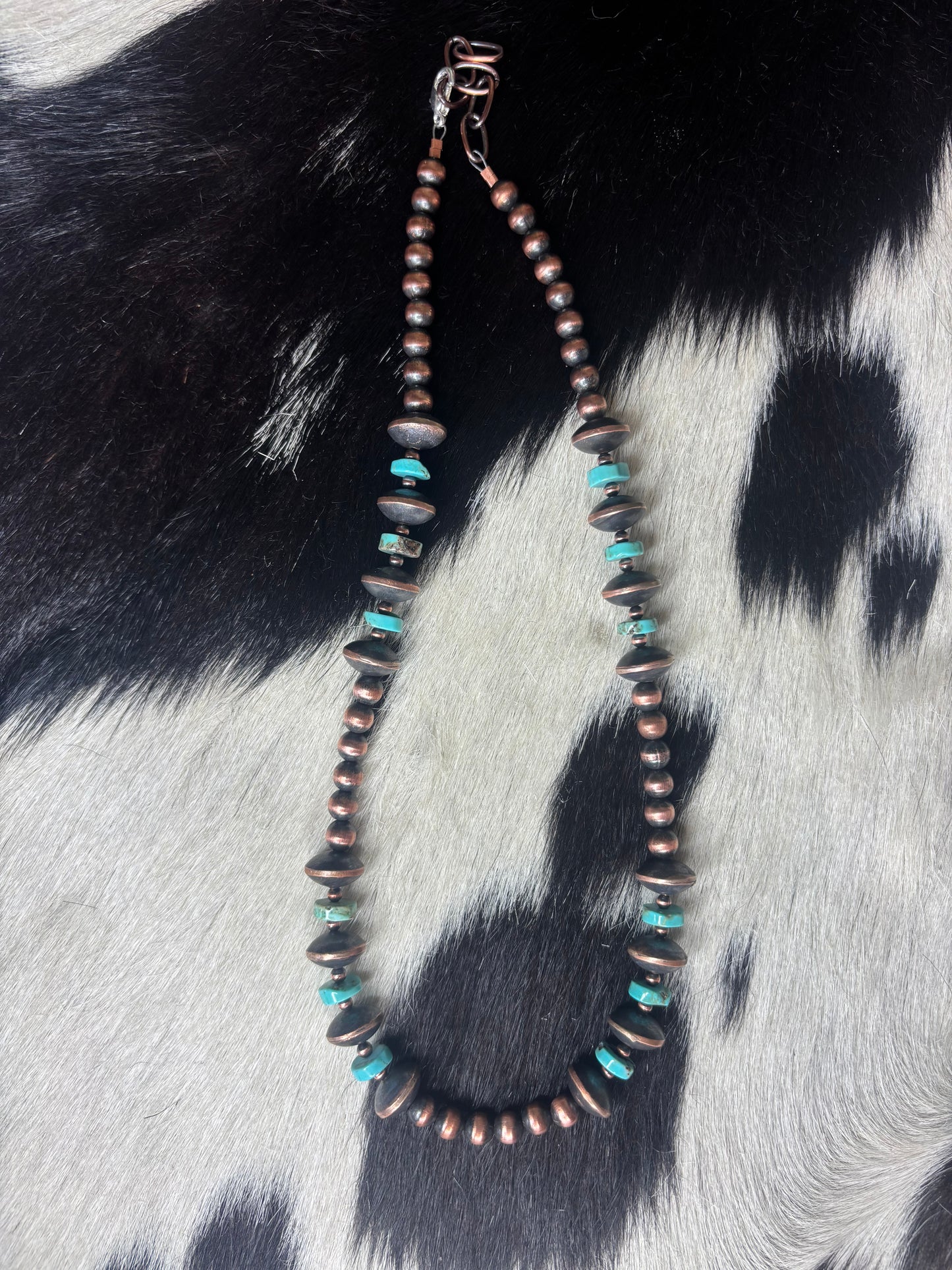 Copper Saucer Turquoise Necklace