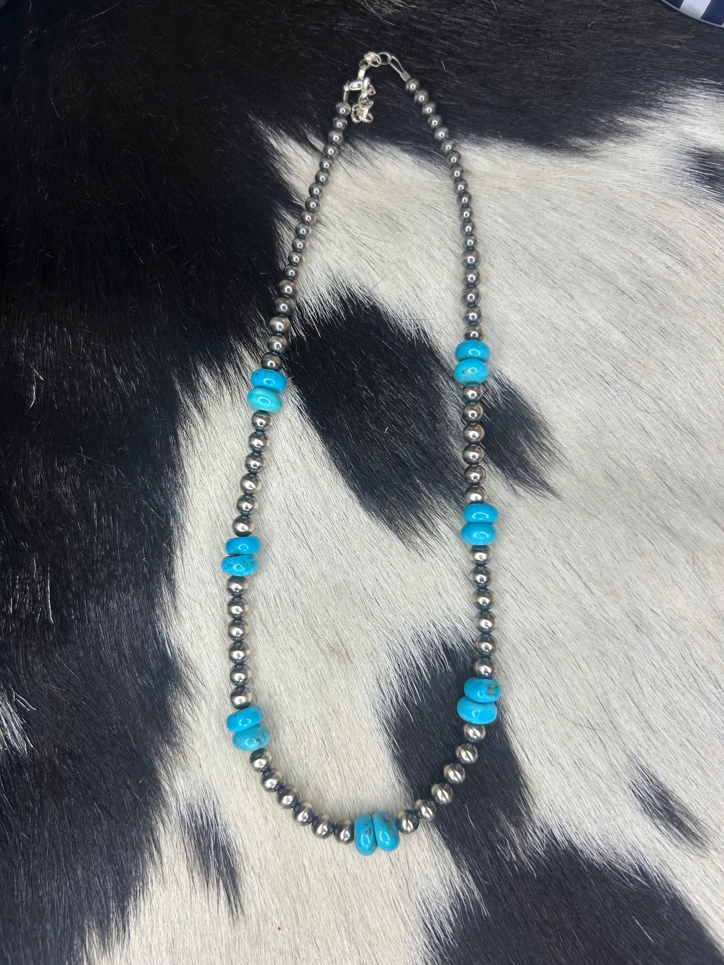 Turquoise & 5mm Pearl Necklace