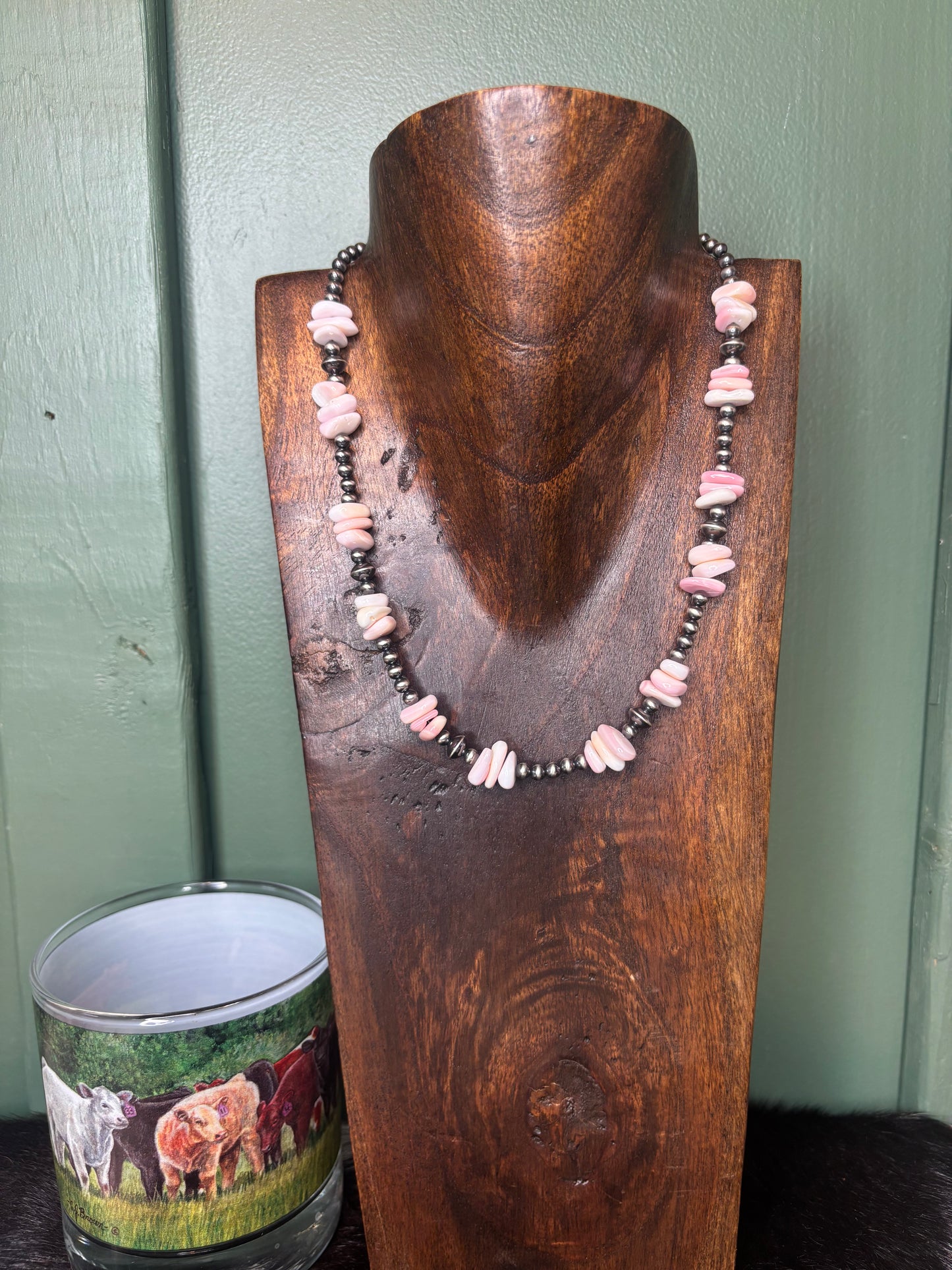 Sterling Silver Pink Conch Necklace