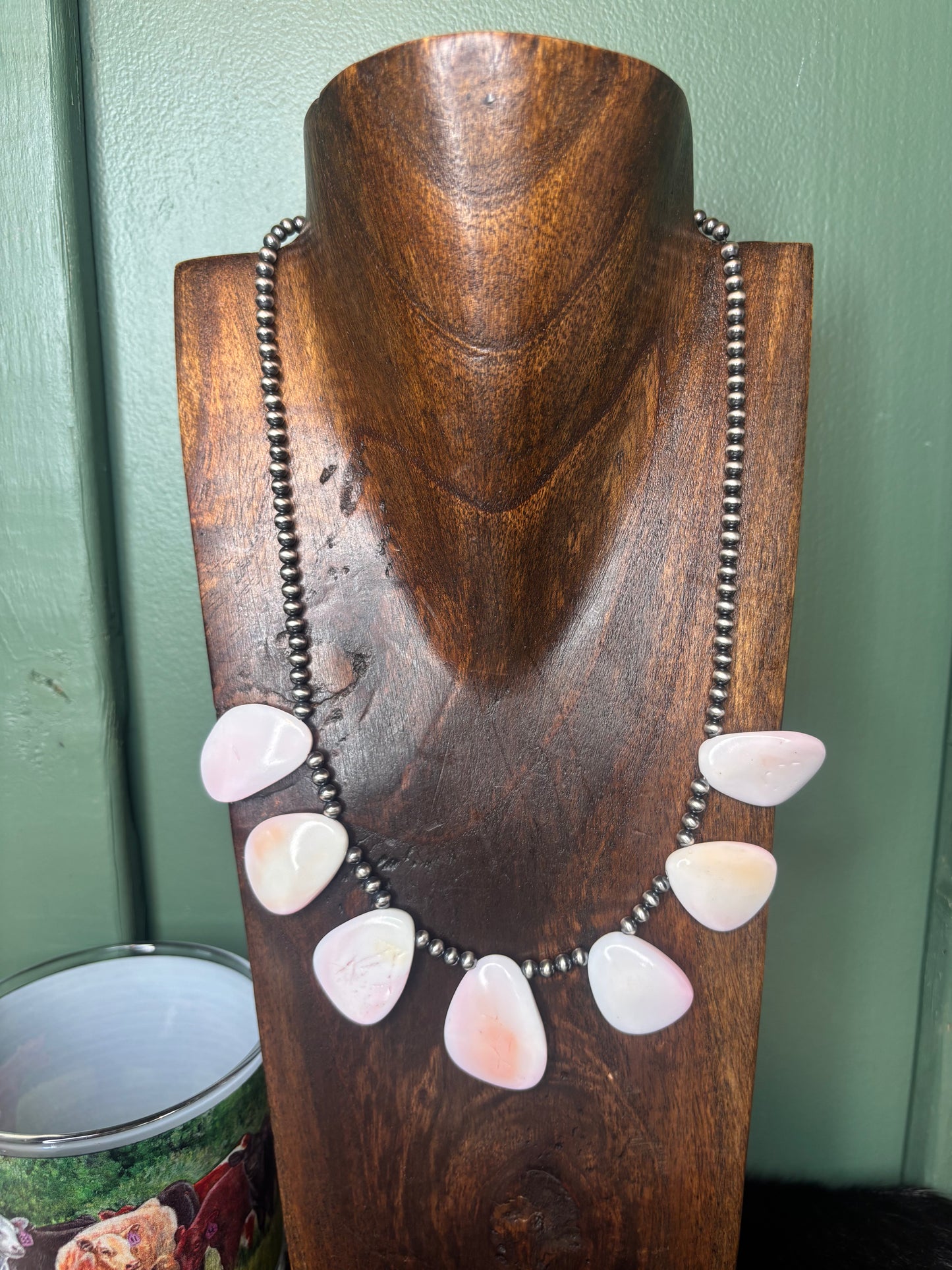 Sterling Silver Pink Conch Necklace