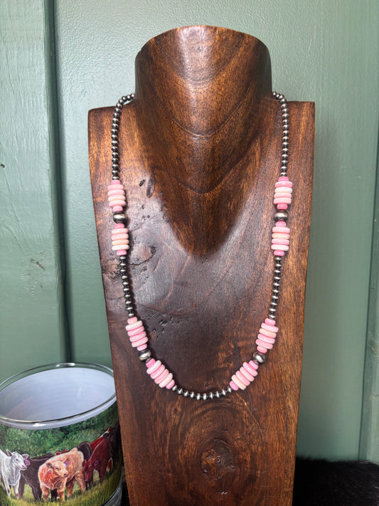 Sterling Silver Pink Conch Necklace