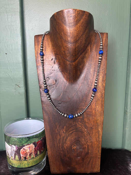 Sterling Silver Blue Lapis Necklace