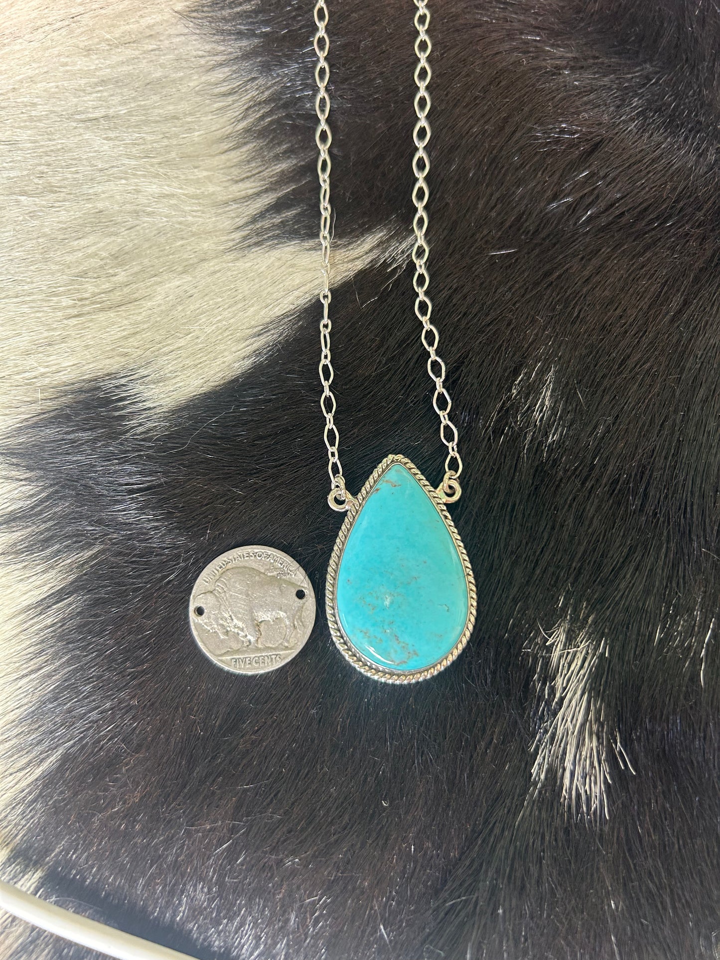 Pear Turquoise Chain Necklace
