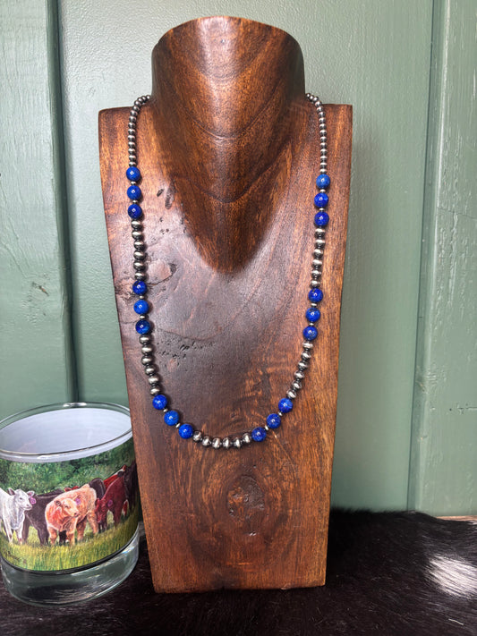Sterling Silver Blue Lapis Necklace
